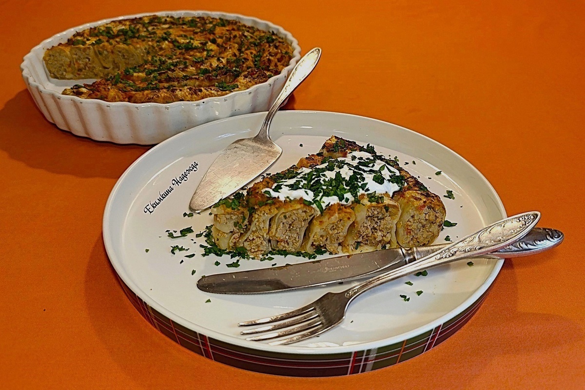 Голубцы «улитка» с мясом и овощами