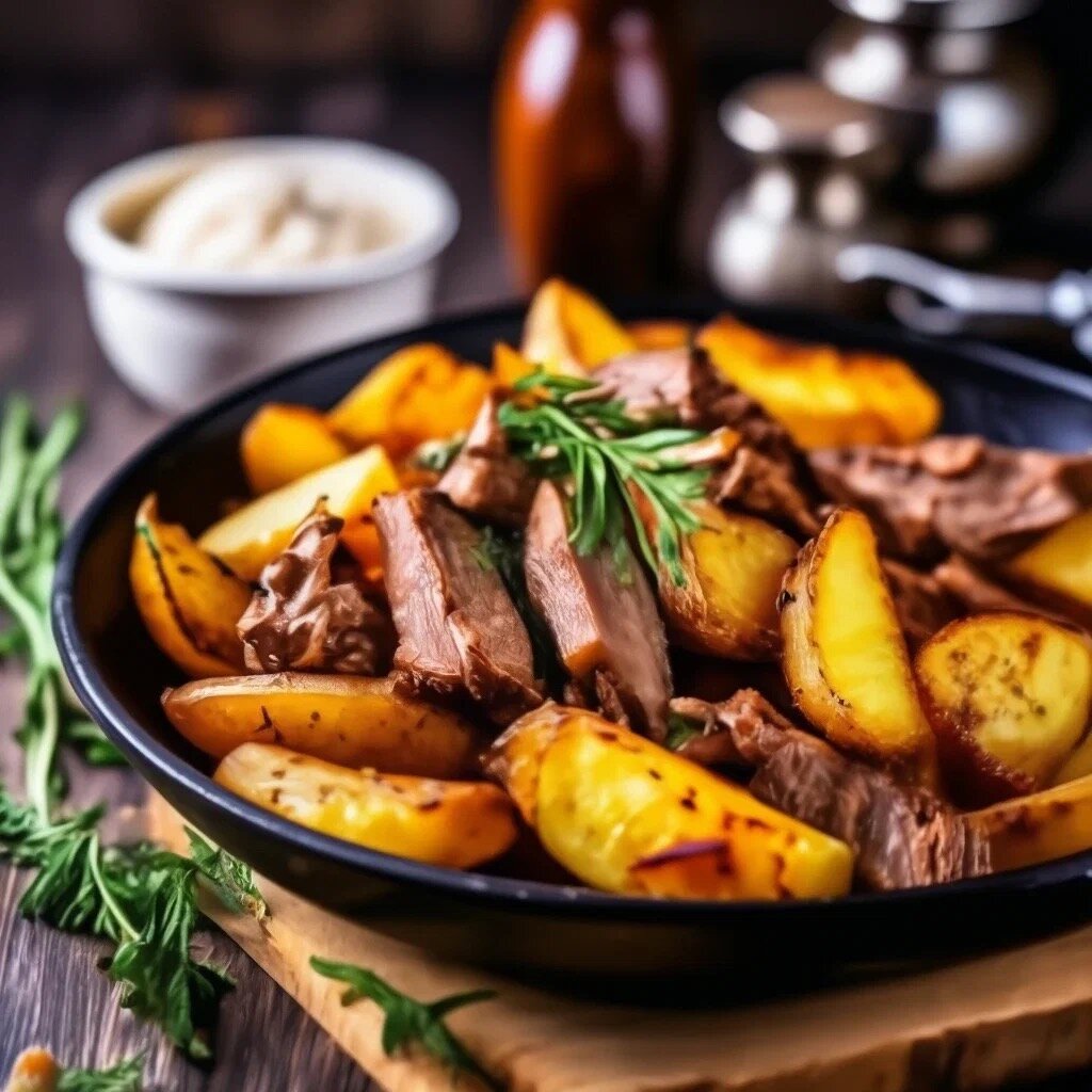 Сытная жареная картошка с мясом: идеальное блюдо для любого стола