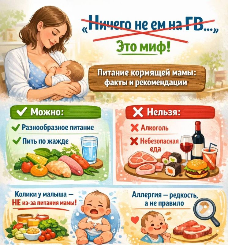 Кормление и питание: мифы о диетах для мам